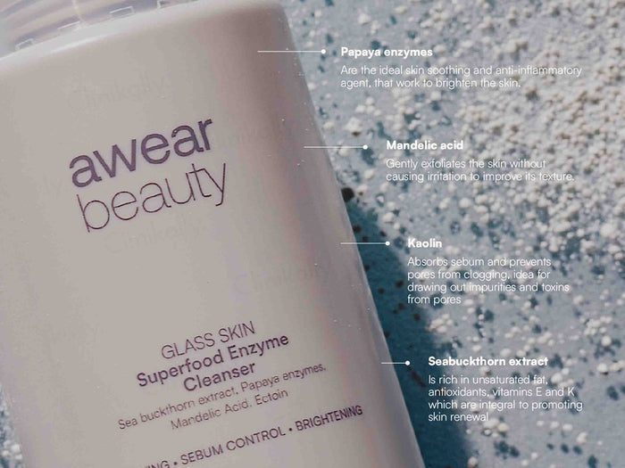 Awear Beauty Glass Skin Superfood Enzyme Cleanser 70g