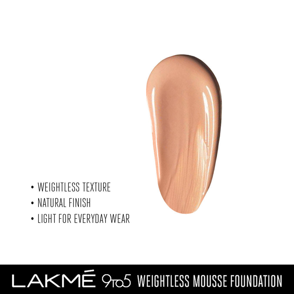 lakme 9to5 weightless mousse foundation