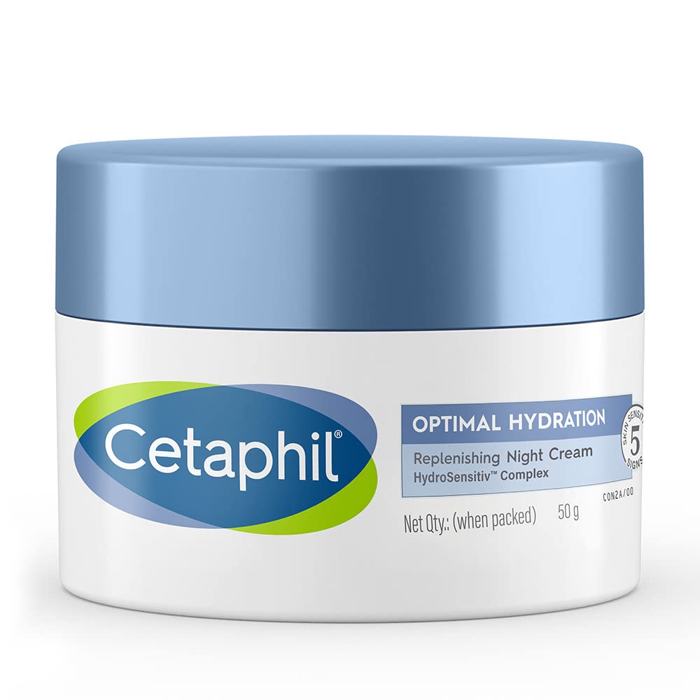 Cetaphil Optimal Hydration Replenishing Night Cream With Hyaluronic Acid For Dehydrated Skin 50g