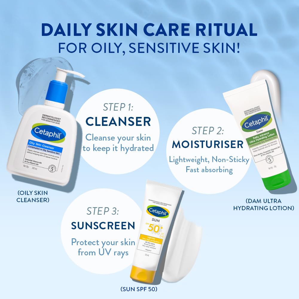 Cetaphil Oily Skin Cleanser, Daily Face Wash For Oily, Acne Prone Skin, Gentle Foaming, 250Ml