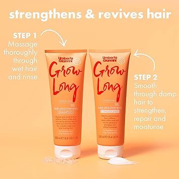 Umberto Giannini Grow Long Hair Lengthening Conditioner | For Healthier & Fuller Looking Hair | Vegan & Cruelty Free - 250 ml