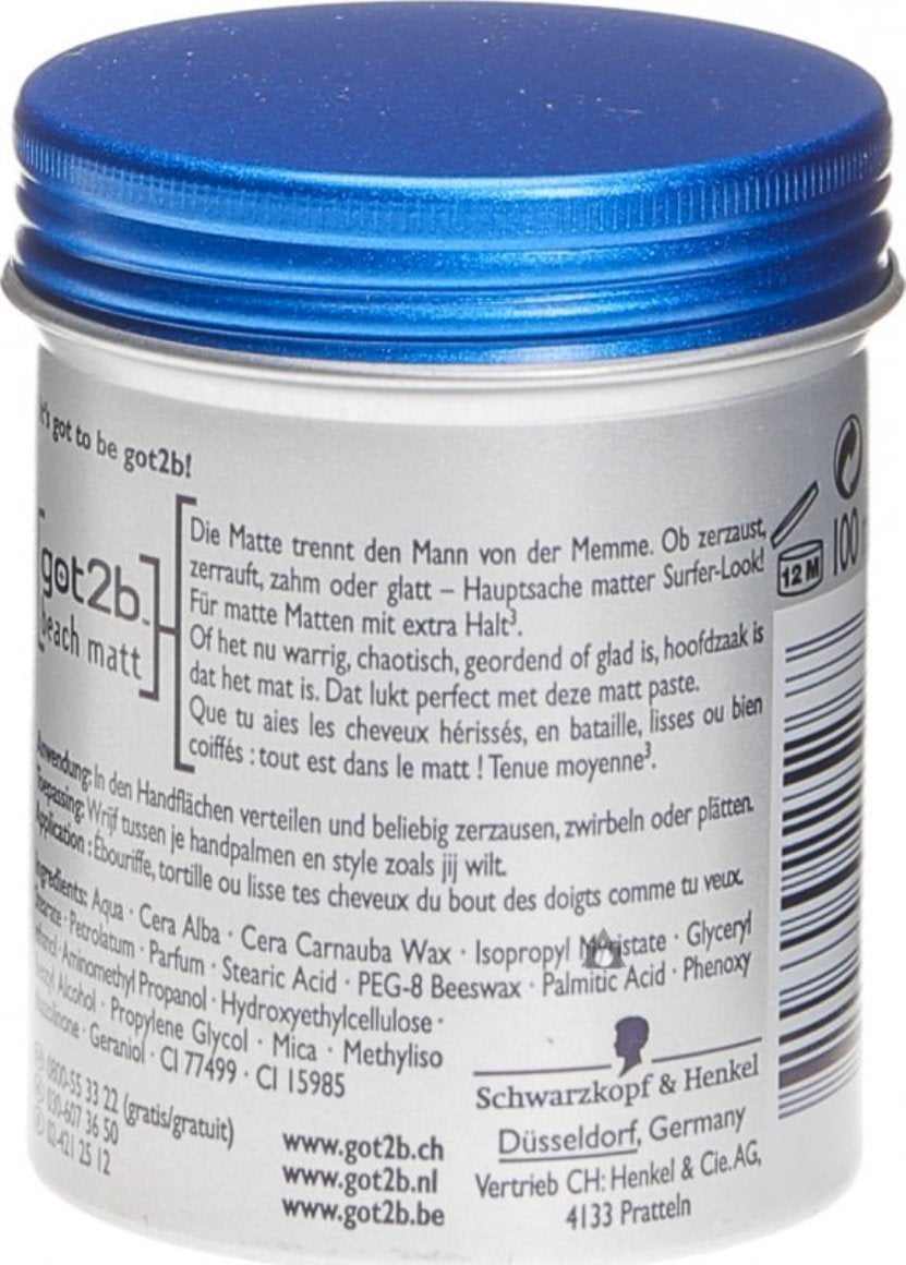 Schwarzkopf Got2b Beach Matt Surfer Look Matt Paste (100ml)