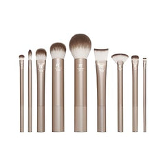 Real Techniques Au Naturale 9 Piece Makeup Brush Set, For Liquid, Cream, & Powder Foundation, Eyeshadow, Blush, & Contour, Premium Quality Face Brushes, Gift Set, Cruelty-Free