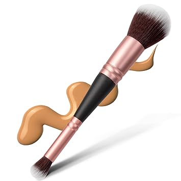 Double Ended Makeup Foundation Brushes 2-in-1 Make Up Brushes Eye Shadow Brush for Blending Liquid Foundation, Concealer Cream