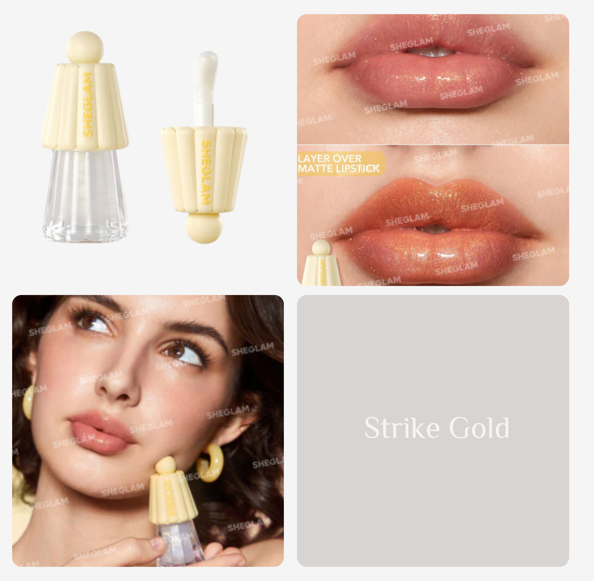 SHEGLAM Jelly Wow Hydrating Lip Oil - 5g -Strike Gold