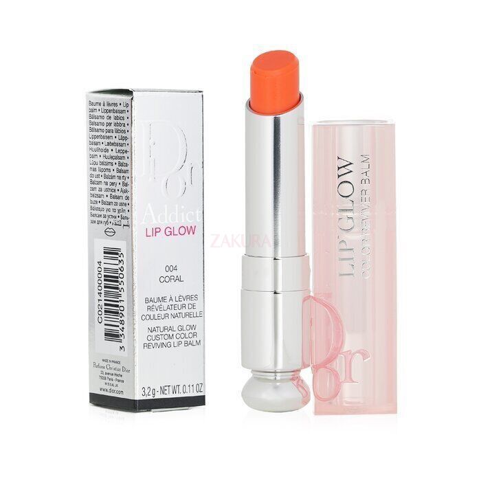 Dior Christian Ladies Dior Addict Lip Glow Reviving Lip Balm 0.11 oz #004 Coral Makeup