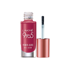 Lakme 9 To 5 Primer + Gloss Nail Color - Berry Business - 6ml