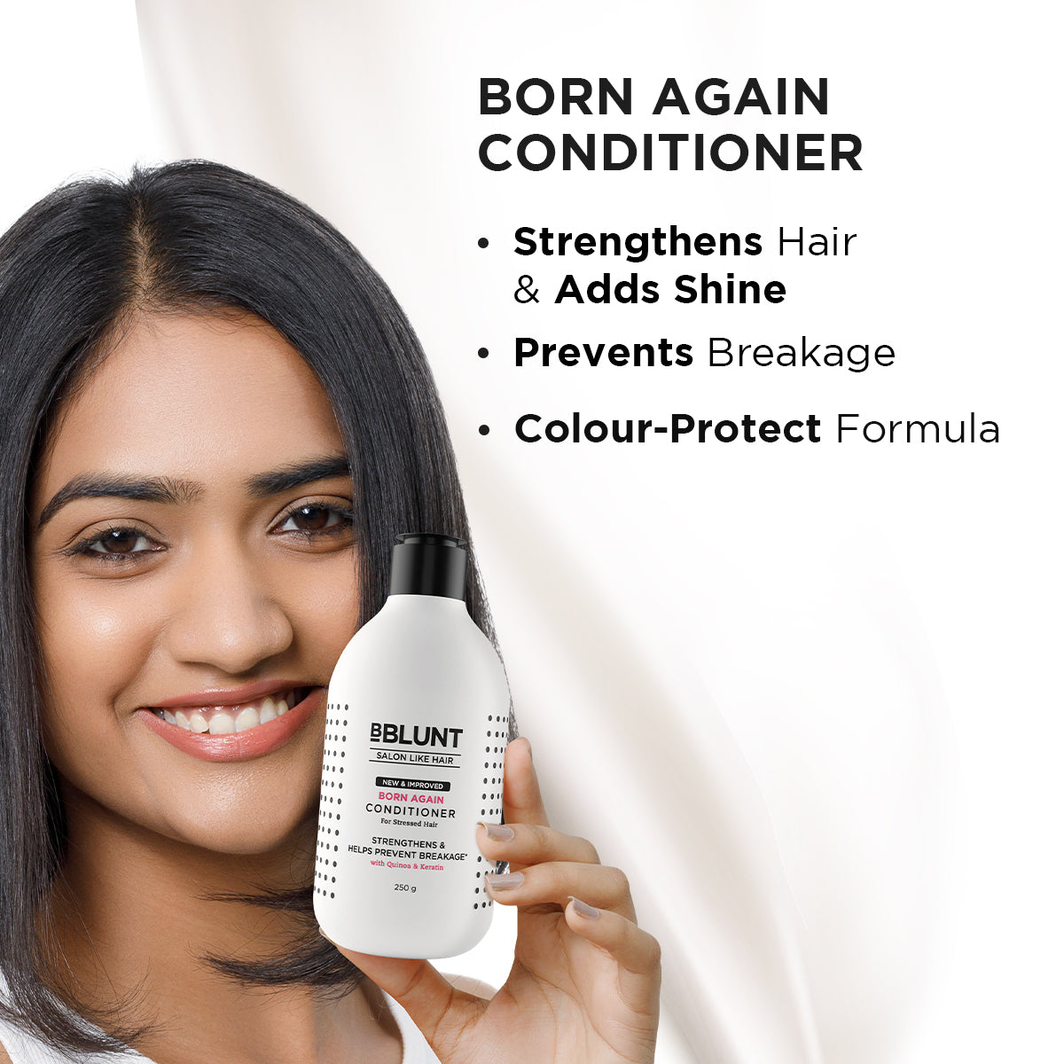 BBLUNT Born Again Conditioner with Quinoa & Keratin for Stressed Hair – 250g