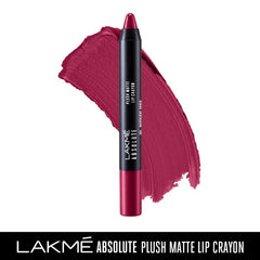 Lakme Absolute Plush Matte Lip Crayon 201 Raspberry Shock 2.8 g