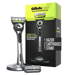 Gillette Mens Razor with Exfoliating Bar by GilletteLabs, Shaving Kit for Men