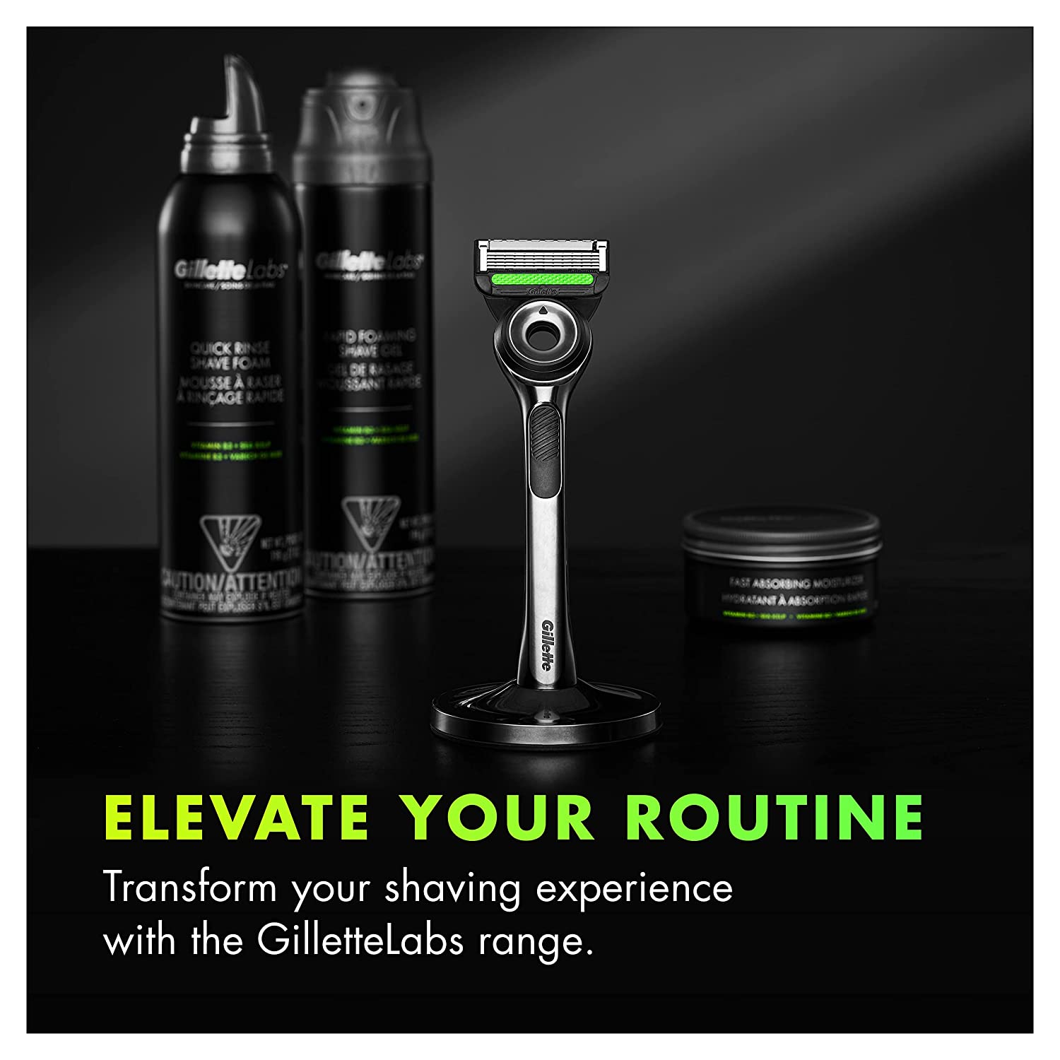 Gillette Mens Razor with Exfoliating Bar by GilletteLabs, Shaving Kit for Men