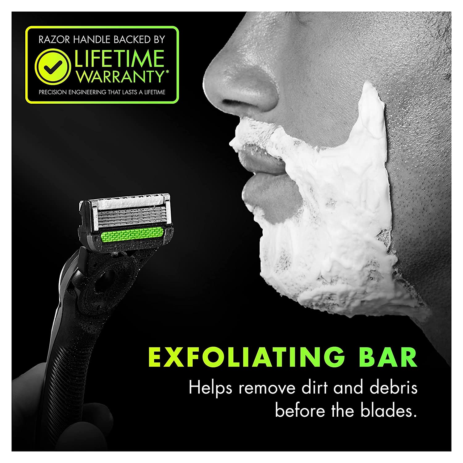 Gillette Mens Razor with Exfoliating Bar by GilletteLabs, Shaving Kit for Men