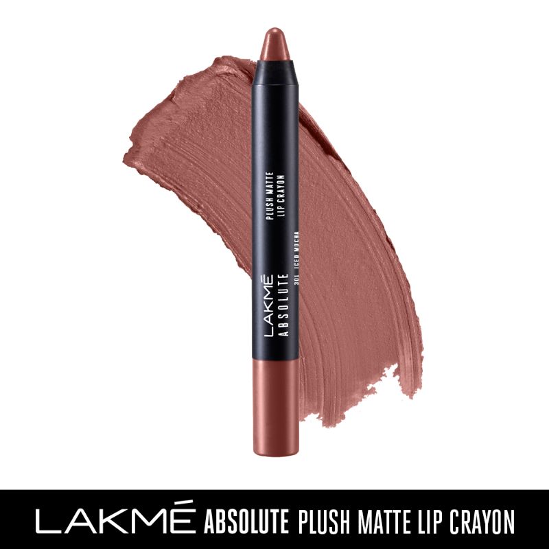 Lakme Absolute Plush Matte Lip Crayon 301 Iced Mocha 2.8 g